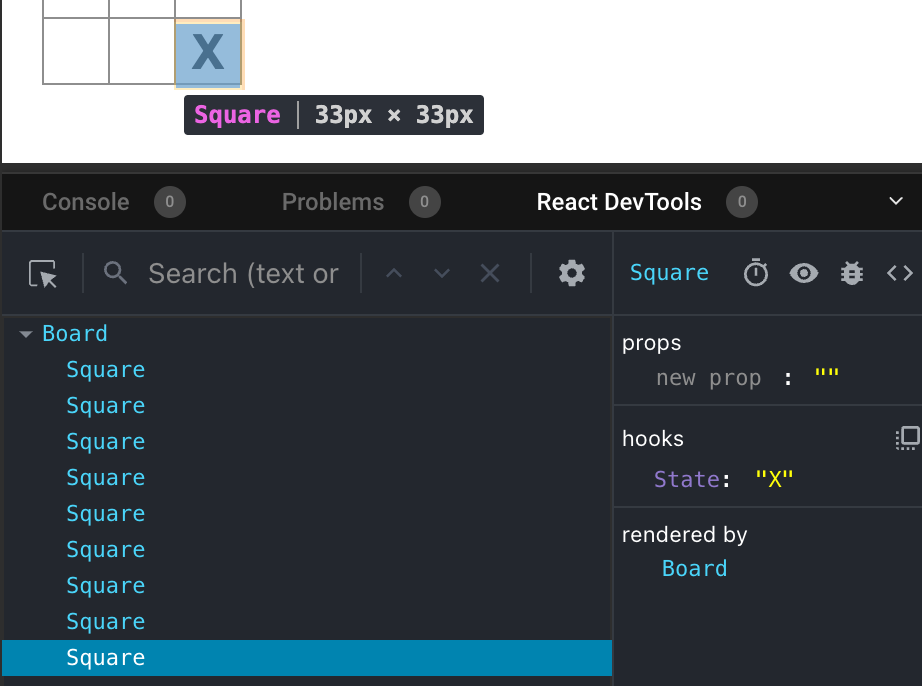 CodeSandbox 内の React DevTools